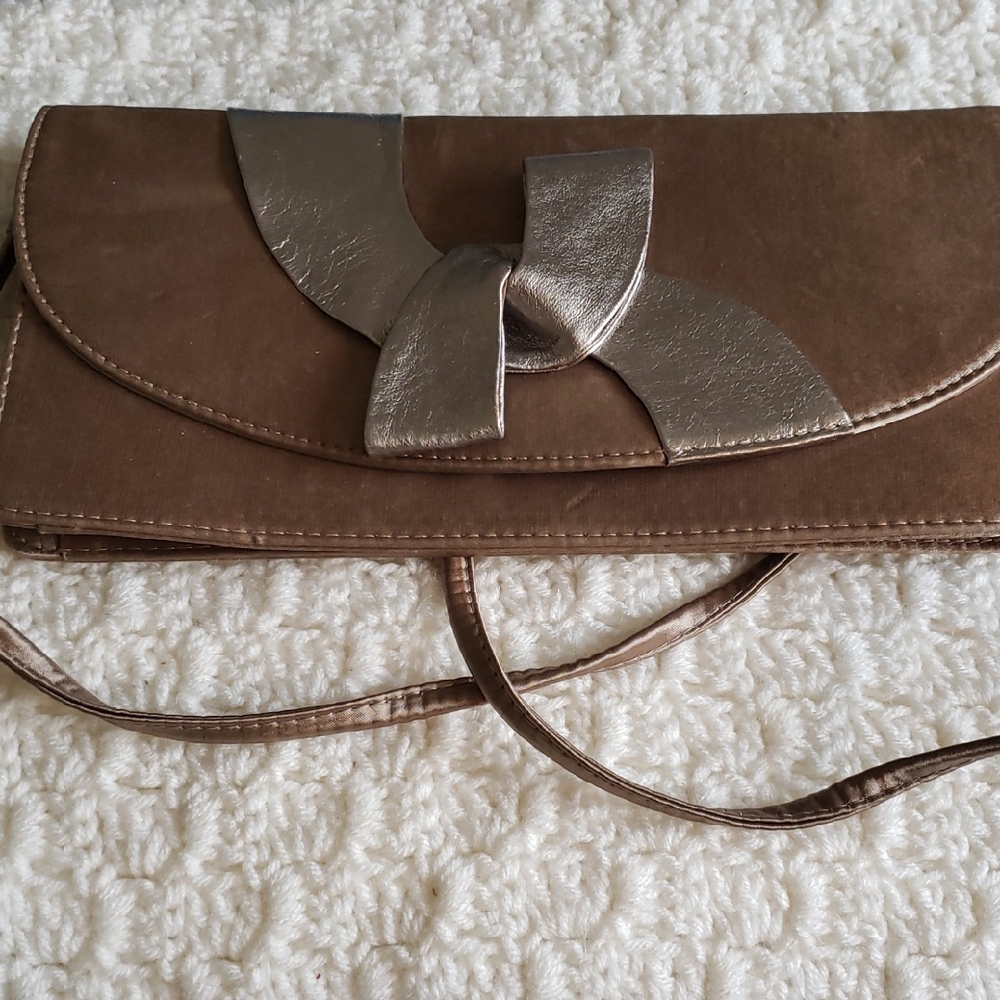 J.Renee Elegant Brown and Silver Clutch